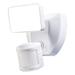 180 Degree LED Motion Sensor and Voice Activated Outdoor Security Flood Light White Finish, 6"H - N/A