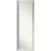 Non-Beveled Wood Full Length On The Door Mirror - Brushed Sterling Frame - Brushed Sterling Silver - Mirror Size 14x 48