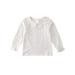 AMILIEe 1-7Y Kids Baby Girls Casual Lovely T-shirt Tops Cotton Long Sleeve Ruffle Blouse Blouse Pullovers