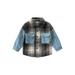 xingqing Toddler Long Sleeve Lapel Plaid Shirt Kids Boy Girls Button Down Flannel Plaid Jacket Shacket Cardigan Blue