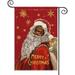 SPXUBZ Black Santa Claus Garden Flag Double Sided A Merry Christmas Winter Yard Outdoor Decoration 12 x 18 Inch