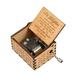 Vintage Wooden Music Box Palm-size Hand Crank Wood Case Musicbox Beautiful Carved Wooden Musical Gadget with Melody You are My Sunshine for Mum Dad Wife Husband Christmas Birthday Gift