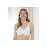 Plus Size Women's Bestform 5006233 Floral Trim Wireless Cotton Bra With Lightly-Lined Cups by Bestform in White (Size 44 D)