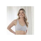 Plus Size Women's Bestform 5006014 Comfortable Unlined Wireless Cotton Stretch Sports Bra With Front Closure by Bestform in Heather Grey (Size 42)