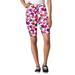 Plus Size Women's Stretch Cotton Bike Short by Woman Within in White Tropical Flower (Size 3X)
