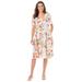 Plus Size Women's Short Pullover Crinkle Dress by Woman Within in White Floral (Size 24 W)