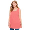 Plus Size Women's Perfect Sleeveless Shirred U-Neck Tunic by Woman Within in Sweet Coral (Size 30/32)