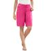 Plus Size Women's Stretch Jean Bermuda Short by Woman Within in Raspberry Sorbet (Size 36 W)