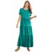 Plus Size Women's Short-Sleeve Tiered Dress by Woman Within in Waterfall (Size 18/20)