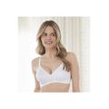 Plus Size Women's Bestform 5006222 Floral Jacquard Wireless Soft Cup Bra With Lightly-Lined Cups by Bestform in White (Size 34 C)