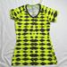 Nike Tops | Nike Pro Dri-Fit Womens Short Sleeve M Top Neon V Neck Animal Print Gym A020223 | Color: Black/Yellow | Size: M