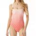 Michael Kors Swim | Michael Kors Underwire Square-Neck Logo One-Piece Swimsuit Pink/Coral Size S | Color: Orange/Pink | Size: S