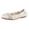 Ballerina RIEKER, Damen, Gr. 37 (4,5), weiß, Lederimitat, sportlich, Schuhe, Slipper, Flache Schuhe mit Rundum-Gummizug, Topseller