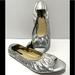 Zara Shoes | New Zara Basic Collection Silver Leather Slip On Peep Toe Ballet Flats 40/9 | Color: Silver | Size: 9