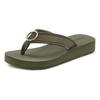 Badezehentrenner LASCANA, Damen, Gr. 42, grün (oliv), Obermaterial: 100% Textilmaterial. Decksohle: 100% Synthetik. Laufsohle: 100% Synthetik, unifarben, feminin, Schuhe Zehentrenner Dianette, Sandale, Pantolette, Badeschuh mit Ringapplikation...
