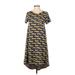 Lularoe Casual Dress - A-Line: Yellow Print Dresses - Women's Size 2X-Small