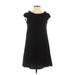 H&M Casual Dress - A-Line Crew Neck Short sleeves: Black Print Dresses - Women's Size 4