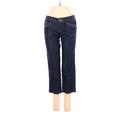 Only. Jeans Jeans - Super Low Rise Straight Leg Cropped: Blue Bottoms - Women's Size 27 - Dark Wash