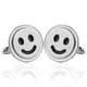 Boutons de manchette avec symbole Smiley plaqué argent boutons de manchette avec signe de sourire