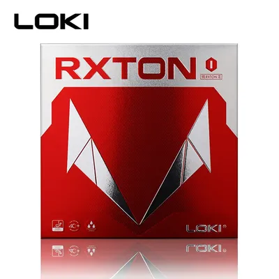Loki Rxton 1-Raquette de tennis de table en caoutchouc rouge noir 1 paquet certifié ITTF pour