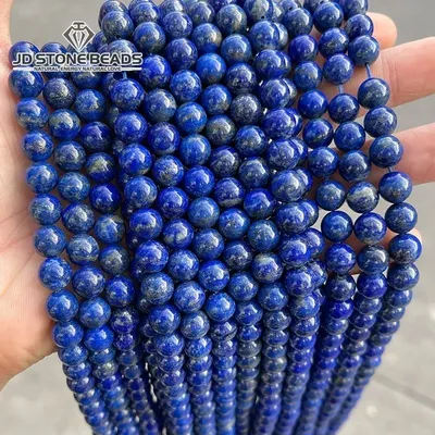 Perles rondes en Lapis-Lazuli pierre naturelle 5A pour la fabrication de bijoux Bracelet