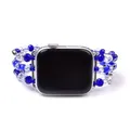 Bracelet de montre Apple Watch pour femme 38-45mm verre blanc clair cristal bleu mauvais œil