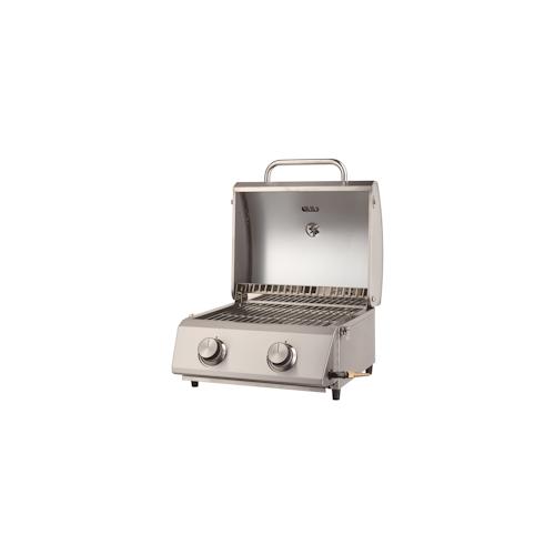 Tarrington House 2-Brenner Tisch-Gasgrill Cathan, Edelstahl, 47 x 50 x 34 cm, 4.4 kW, mit Grillrost, silber