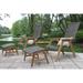 Samera 5 pc. Teak and Wicker Basket Lounger Set with Ottomans