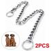 2PCS Premium Stainless Steel Choke Collar. Strong Durable Weather Proof Tarnish Resistant Metal Chain. No Pull Dog Training Collar(S)