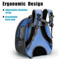 Kojooin Puppies Backpack Carrier Portable and Ajustable Design for Cats and Dogs Comfortable Ventilated Space Capsule Bubble Bag Blue + Gray