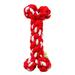 1pc Weaving Teddy Dog Chew Rope Bone Shaped Toys Puppy Cotton Knot Toys Molar Tooth Cleaning Pet Bite Rope Combination Training