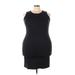 Lands' End Casual Dress - Bodycon: Black Solid Dresses - Women's Size 10