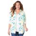 Plus Size Women's Liz&Me® Buttonfront Shirt by Liz&Me in White Watercolor Lemon (Size 5X)