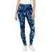 Plus Size Women's Stretch Cotton Printed Legging by Woman Within in Black Watercolor Flowers (Size 5X)