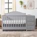 DaVinci Charlie 4-in-1 Convertible Crib & Changer w/ Storage Wood in Gray | 43.5 H x 30.3 W x 73 D in | Wayfair M12891G