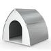 Palram Pets White Plastic Igloo Style Dog House Plastic House in Gray/White | 31.7 H x 33.2 W x 33 D in | Wayfair 101230261