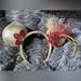 Disney Accessories | Gold With Red Feathers And Flowers Minnie Ears | Color: Gold/Red | Size: Os