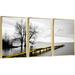 Rosdorf Park Luxurious Framed Wall Art - 3 Piece Picture Frame Print Set On Canvas10 Canvas in Black/Gray | 24.3 H x 48.3 W x 1.65 D in | Wayfair