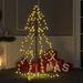 The Holiday Aisle® Christmas Cone Tree Artificial Xmas Tree w/ LEDs Christmas Lighting in Yellow | 59.1 H in | Wayfair