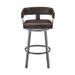 Corrigan Studio® 43" Cream Faux Leather & Iron Swivel Adjustable Height Bar Chair114 Metal in Gray/Brown | 38 H x 22 W x 20 D in | Wayfair