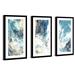 Orren Ellis ALU-0693_3ALU Feeling Blue - 3 Piece Single Picture Frame Painting on Metal in Blue/White | 33.25 H x 51.75 W x 1 D in | Wayfair