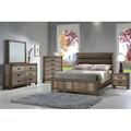 Ebern Designs Paiden Melamine Upholstered Panel Bedroom Set Special King 3 Piece: Bed, 2 Nightstands Upholstered, in Black/Brown | Wayfair