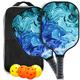 Pickleball Paddle Set, Palwin Pickleball Starter Set Pimple Ball Equipment for Front and Players with 4 Pickleballs