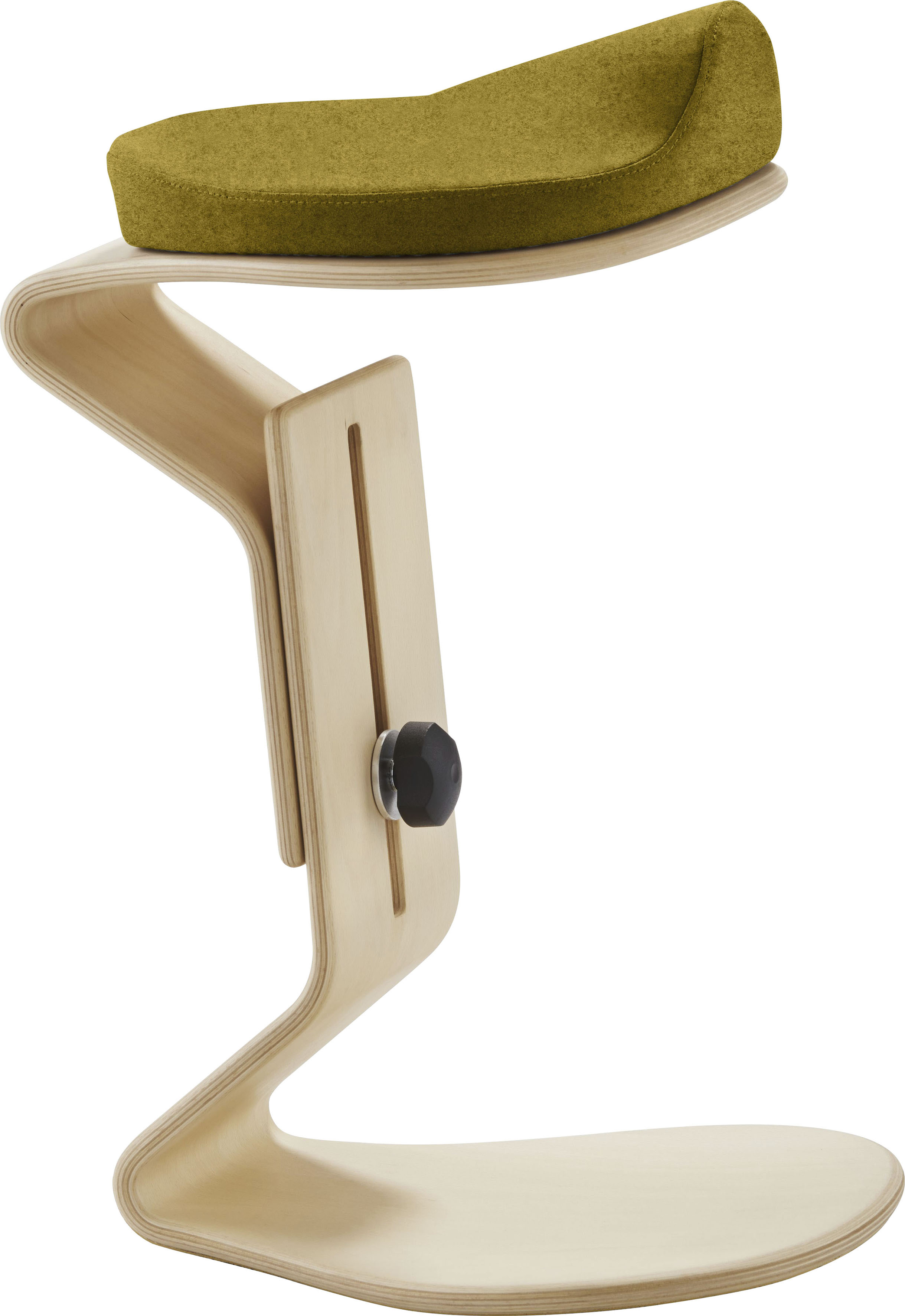 Sitzhocker MAYER SITZMÖBEL "1189", gelb (senfgelb), B:38cm H:56cm T:39cm, 100% reine Schurwolle, Hocker, NEST NATURE Hocker ready mit 3D-/Komfortsitz 1189 Image