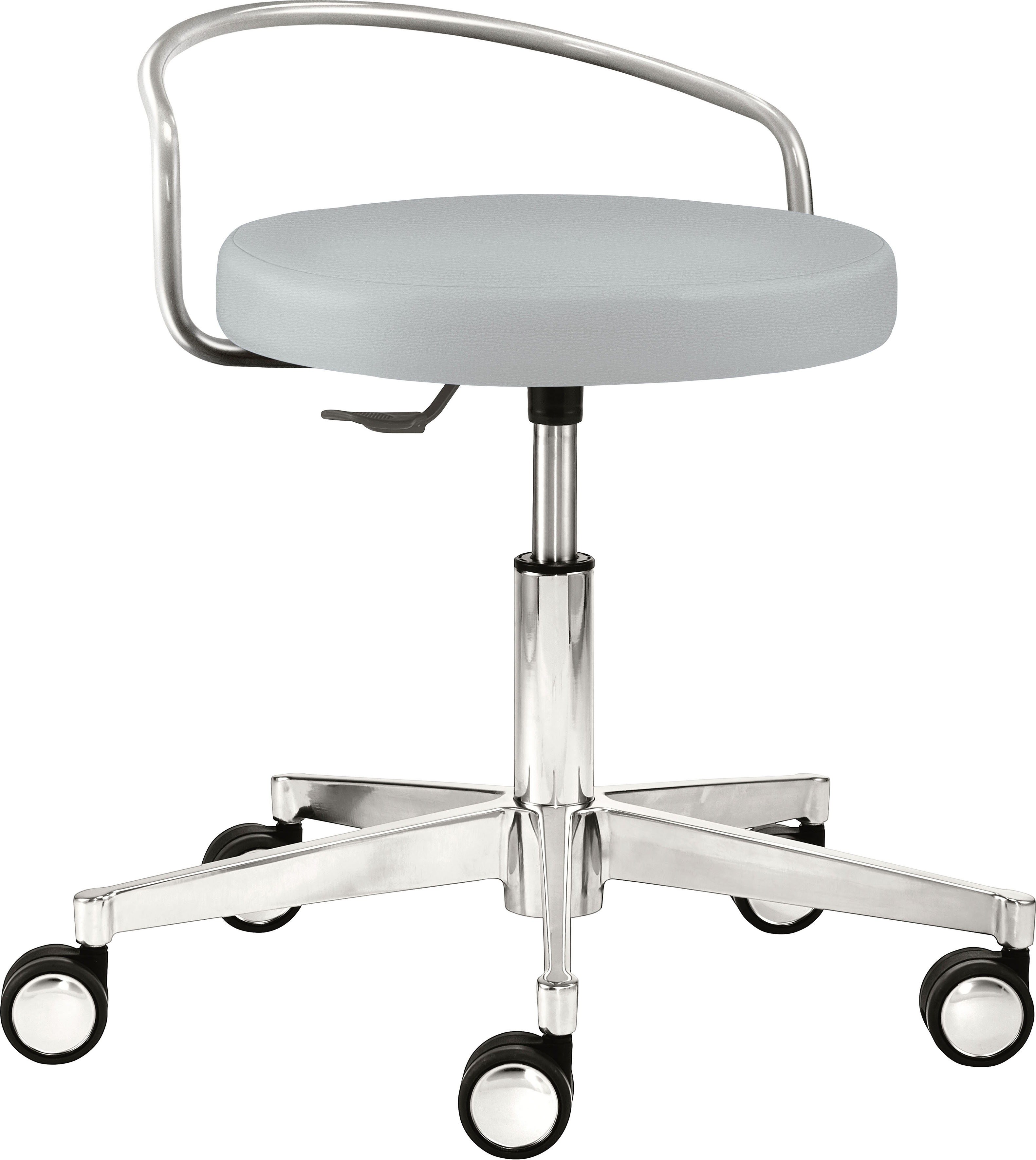 Drehhocker MAYER SITZMÖBEL "1294", grau (kristallgrau), B:56cm H:52,5cm T:61cm, 100% Polyesterstrick mit Beschichtung 100% Vinyl, Hocker, Funktionsdrehhocker 1294