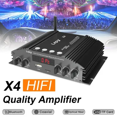 Mini amplificateur stéréo de puissance sonore Bluetooth audio 4 canaux ampli numérique HiFi pour