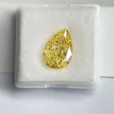 Meisidian-Snap9 x 13.5mm 5 CTS pierre de diamant jaune vif en forme de goutte de formage cubique