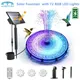 AISITIN-Fontaine Solaire Bain d'Oiseaux Fontaine Solaire 72 Lumières LED RVB 6 Modes d'Éclairage