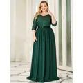 BAZprospects-Robe trapèze longue à paillettes pour femmes robe de Rhélégante grande taille col