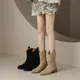 StephanCute-Bottes élastiques en cuir véritable pour femmes Chaussures d'hiver pour femmes